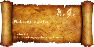 Makray Gyula névjegykártya