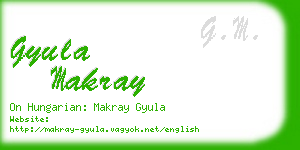 gyula makray business card